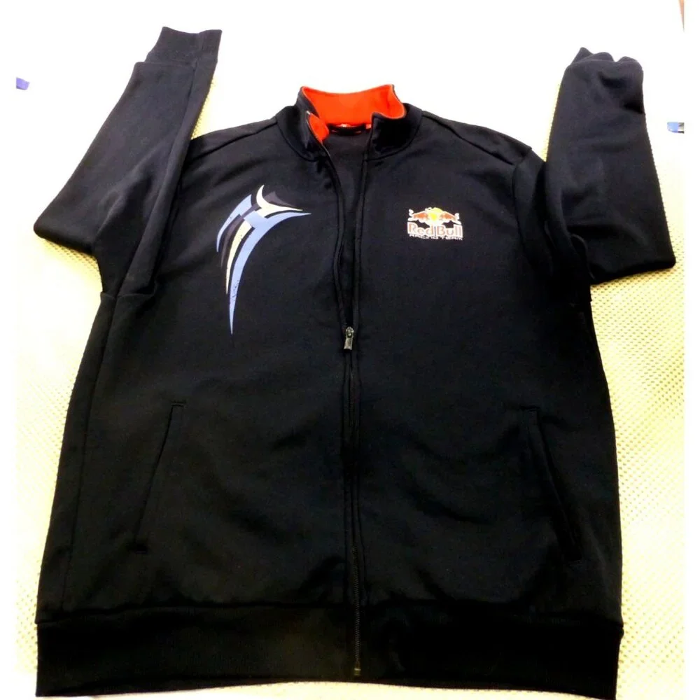 Red Bull Racing Team Jacket Black Puma Formula 1 F1 Full Zip Track‎ Coat Med